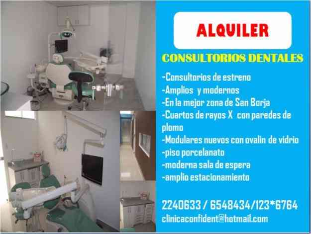 Alquiler de " CONSULTORIOS DENTALES" modernos y de estreno, Lima, San
